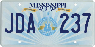 MS license plate JDA237