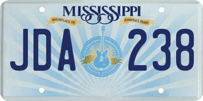 MS license plate JDA238