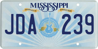 MS license plate JDA239
