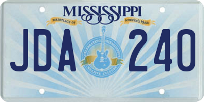MS license plate JDA240