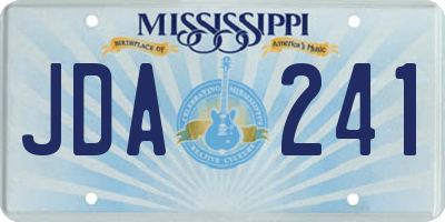 MS license plate JDA241