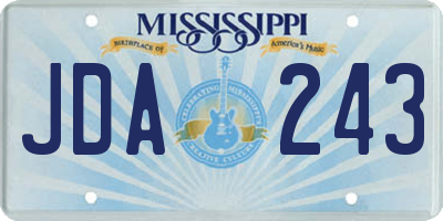 MS license plate JDA243