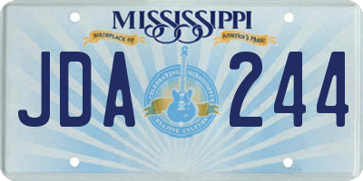 MS license plate JDA244