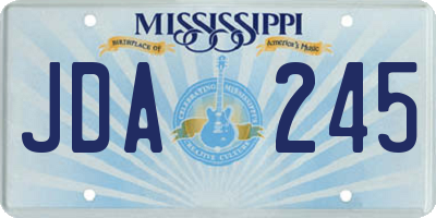 MS license plate JDA245
