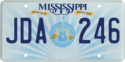 MS license plate JDA246
