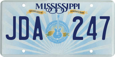 MS license plate JDA247