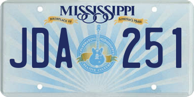 MS license plate JDA251