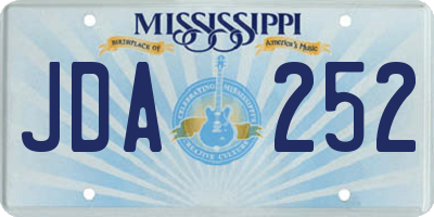 MS license plate JDA252