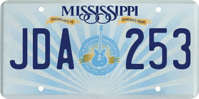 MS license plate JDA253