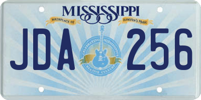 MS license plate JDA256