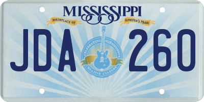 MS license plate JDA260