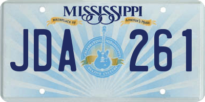 MS license plate JDA261
