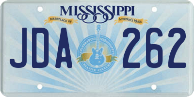 MS license plate JDA262