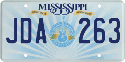 MS license plate JDA263