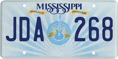 MS license plate JDA268