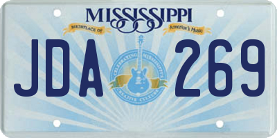 MS license plate JDA269