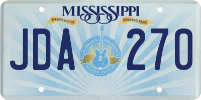 MS license plate JDA270