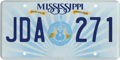 MS license plate JDA271