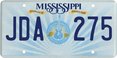 MS license plate JDA275