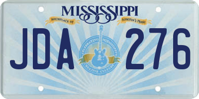 MS license plate JDA276