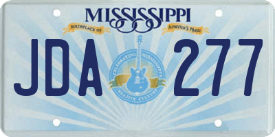 MS license plate JDA277