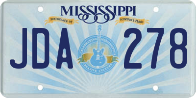 MS license plate JDA278