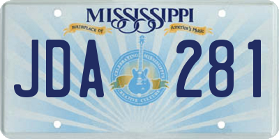 MS license plate JDA281