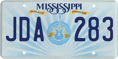 MS license plate JDA283