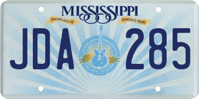 MS license plate JDA285