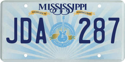 MS license plate JDA287