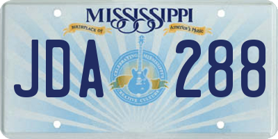 MS license plate JDA288