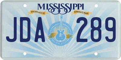 MS license plate JDA289