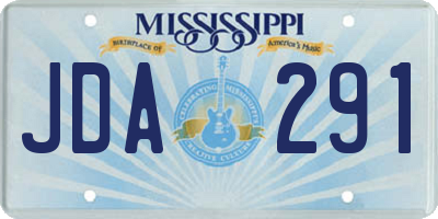 MS license plate JDA291