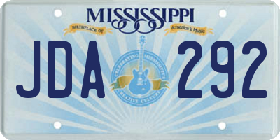 MS license plate JDA292