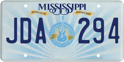 MS license plate JDA294