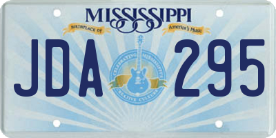 MS license plate JDA295