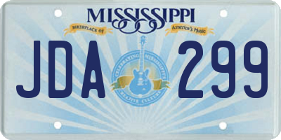 MS license plate JDA299