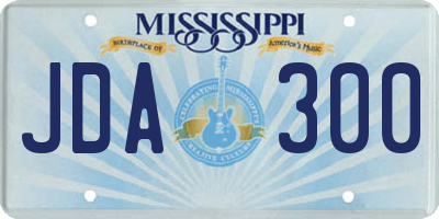MS license plate JDA300