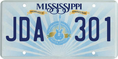 MS license plate JDA301