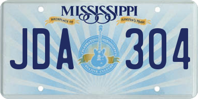MS license plate JDA304