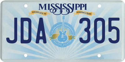 MS license plate JDA305