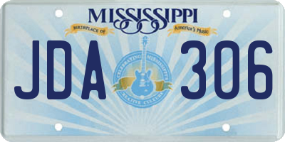 MS license plate JDA306