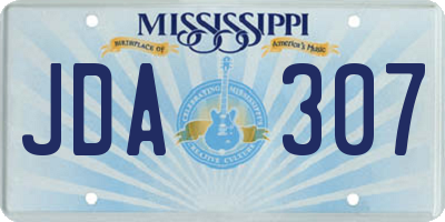 MS license plate JDA307