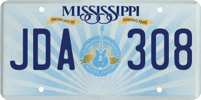 MS license plate JDA308