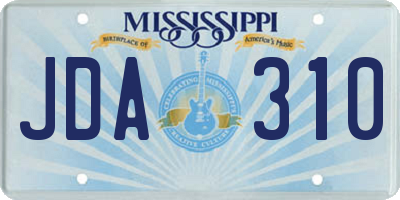 MS license plate JDA310
