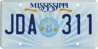 MS license plate JDA311