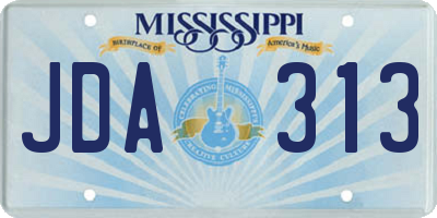 MS license plate JDA313