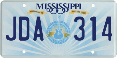 MS license plate JDA314