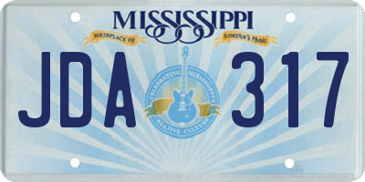 MS license plate JDA317
