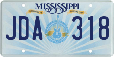 MS license plate JDA318